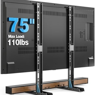 Universal Table Top TV Stand for 20-75 Inch Flat Curved TVs, Height Adjustable