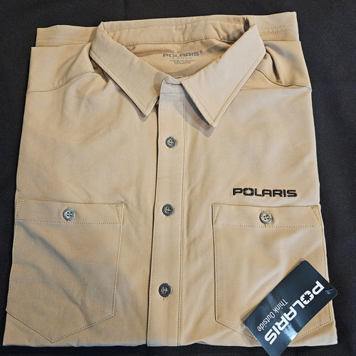 Polaris Men's Button Up Pit Shirt. Tan  - Large - NWT - Picture 1 of 4