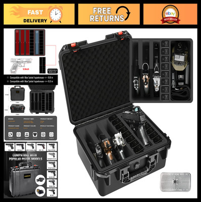 Multi Handgun Case - Waterproof Hard Shell Gun Box, TSA Approved, Holds Pistols