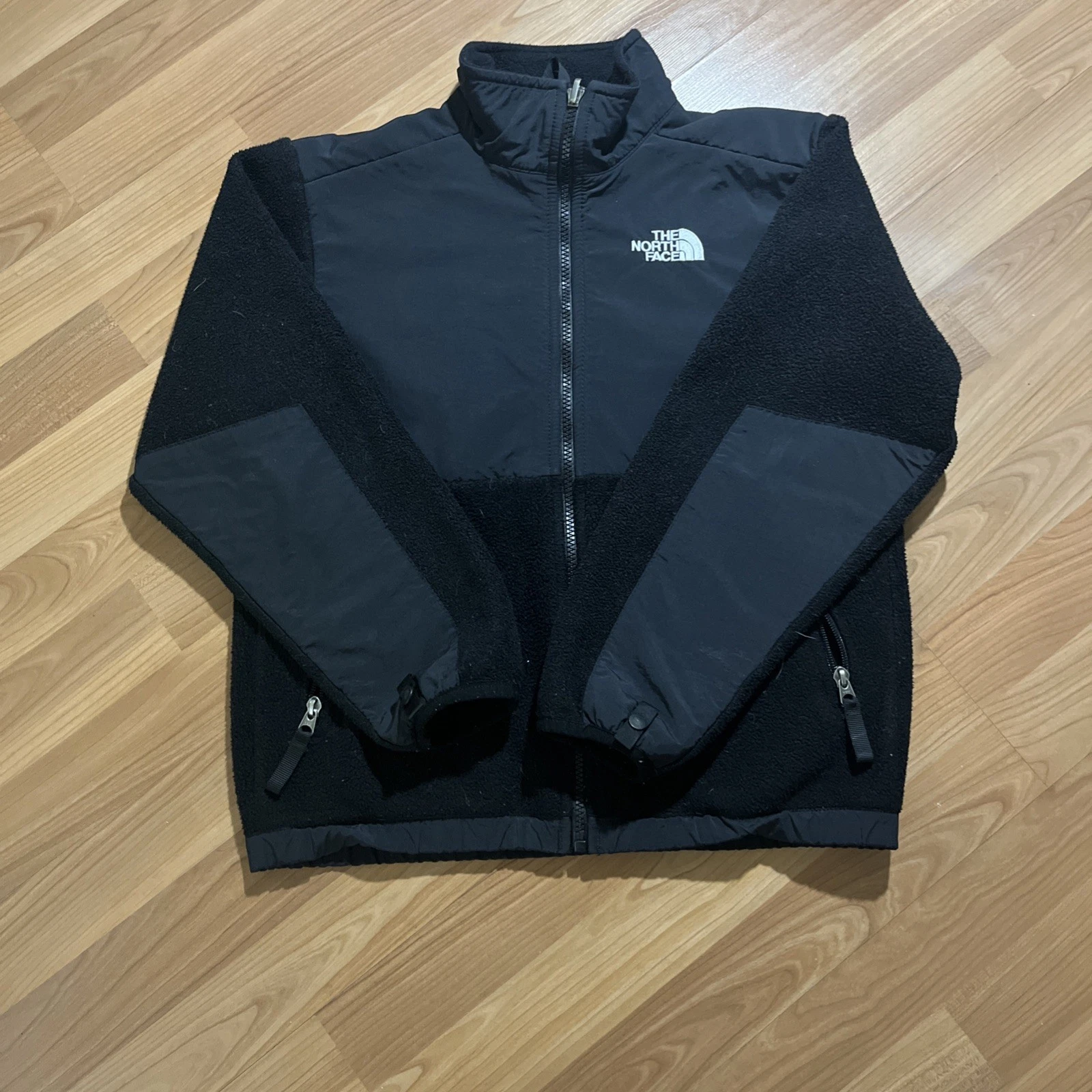 The North Face Denali Jacket Boys M 10/12 Black Polartec Fleece Long Sleeve Zip