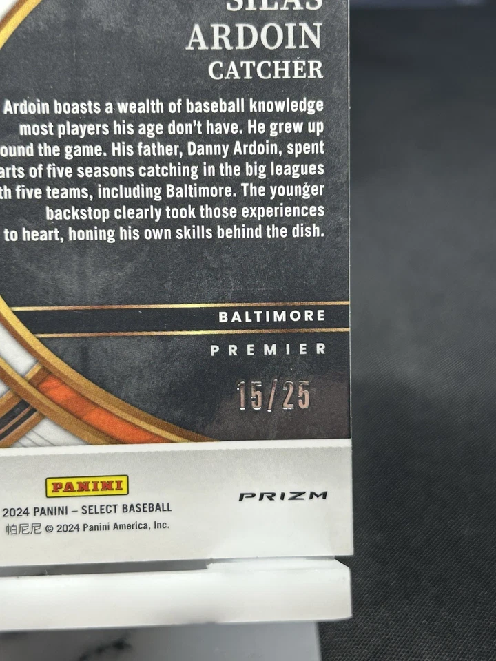 2024 Select Premier Level Tie-Dye Prizm /25 - Silas Ardoin Baltimore Orioles #41 - Image 2 of 4