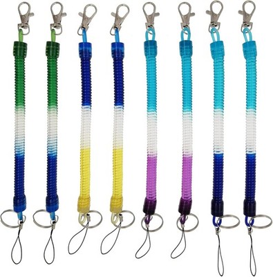 Spirale Schlüsselkette,8 pcs Spiral Schlüsselanhänger Kette Schlüsselanhänger Ka