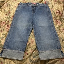 VTG NWTS UNIONBAY Juniors Capri Jeans Light Wash Wide Leg Cuffed Size 9