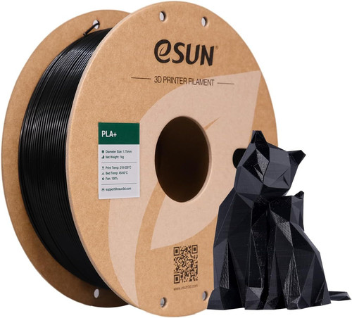 eSUN PLA+ Filament 1.75mm, Enhanced Toughness, 1KG (1 Spool), AD-Black