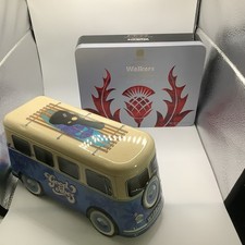 Volkswagen VW Camper Van Good Vibes + Scottish thistle  empty  biscuit tin s vgc