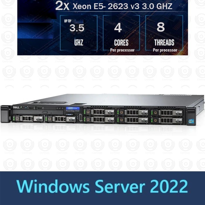 サーバー Dell PowerEdge R730/2*E5-2623v4/64GB Dell PowerEdge R430 1U Server 8 Core Xeon E5 64GB 2TB Window