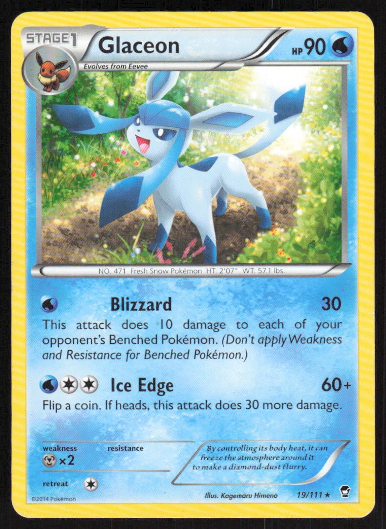 Glaceon 19/111 LP XY - Furious Fists Pokemon Card
