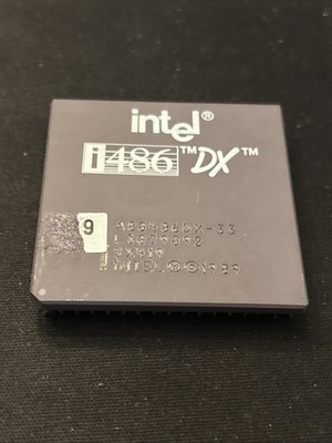 Intel 486 DX A80486DX -33 Rare Vintage CPU Gold Ceramic Processor