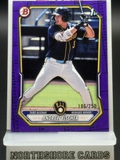 2026 Bowman Baseball - Andrew Fischer 1st Bowman - Purple Pattern /250 - Brewers