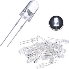 100 Pieces Clear LED Light Emitting Diodes Bulb LED Lamp, 5 Mm White 