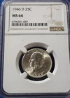 A 1946 D Washington Quarter NGC MS66!!!