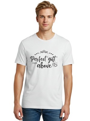 Perfect-Gift-From-Above Mens Graphic Tee, 100% Cotton, Casual Summer Wear