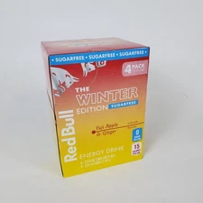 Red Bull Winter Edition Fuji Apple Ginger Sugarfree 4 Pack 12 Fl Oz 2025 Limited