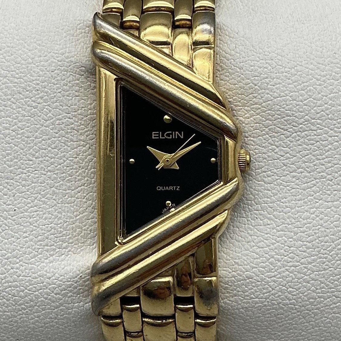 Elgin Womens Watch 17mm Gold Tone Asymmetrical ED323-007 New