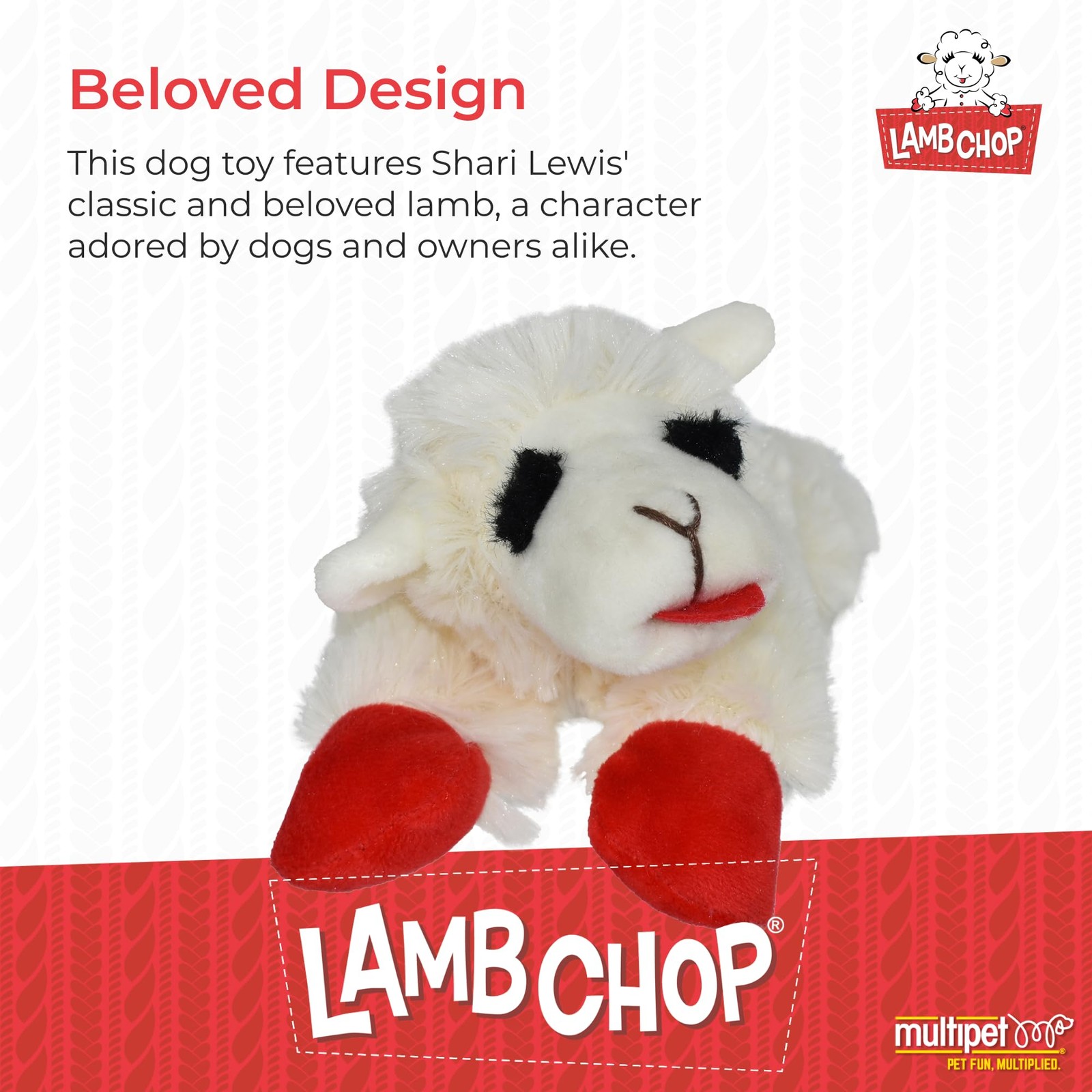 Lamb Chop Dog Plush Toy - Squeaky Toy for All Dogs - Extra Soft Plush
