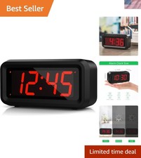 Reloj Despertador Digital LED Pequeño Reloj de Pared Funciona con Pilas 12/24Hr Ajustable...