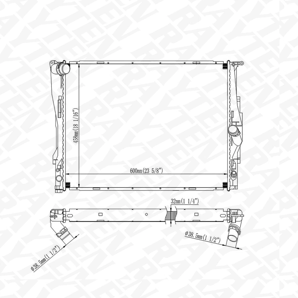 UIU 13392 Aluminium Radiator for BMW M3 Z4 128i 325i 328i 330i 325xi 328xi 330xi Foto 2 de 4