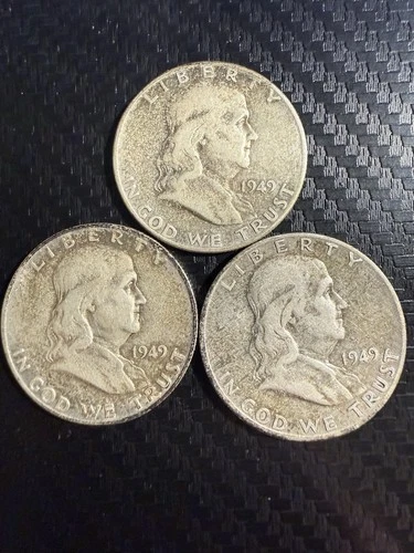 1949 P, D, S Franklin Half Dollar