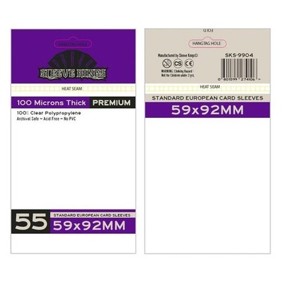 Sleeve Kings Brettspiel Standard Europäische Kartenhüllen 55 Stück 59 mm x 92 mm