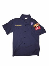 Boy Scouts BSA Official Youth Shirt Medium Blue Cub Scout Uniform Patches C21