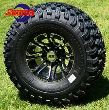 GOLF CART 10" LANCER WHEELS/RIMS and 22x11-10 ALL TERRAIN TIRES (SET OF 4) 