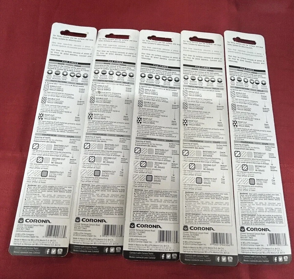 Corona Half-Round File - 6 Inch, Smooth Cut - Lot Of 5 - Image 4 of 4