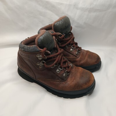 Timberland 95310 Kids Euro Hiker Ankle Brown All Leather Trail Boots Size  13