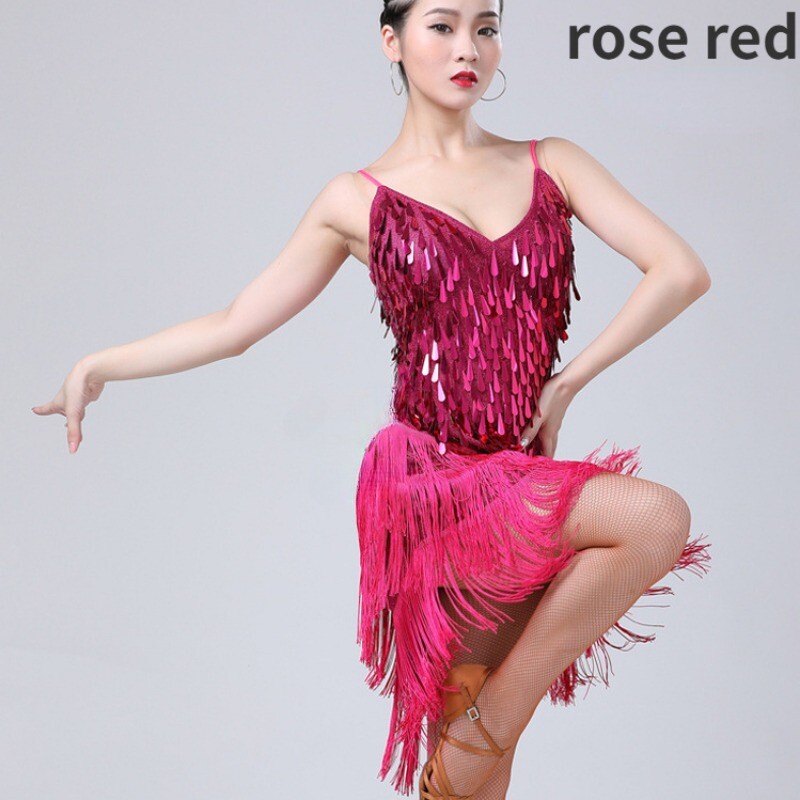 red fringe dance dress Amazon.com: Women Ballroom Latin Dance Dress Fringed Costume Lace Round  Neck Half Sleeve Tango Salsa Dress with Shorts Large Size (US, Alpha, One  Size, Regular, Regular, Red) : Clothing, Shoes & Jewelry