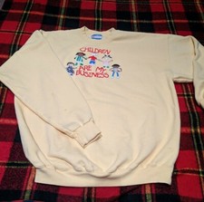 VTG Hanes Adult 80s Children Are My Business School Teacher Sweatshirt Sz XL