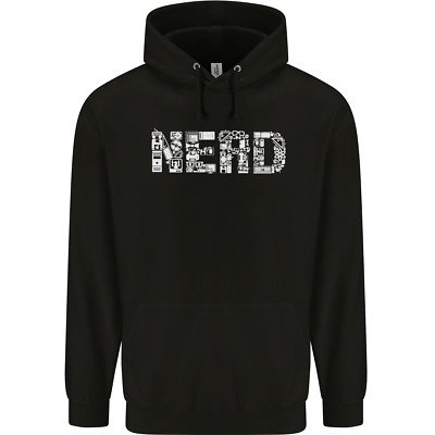 Nerd Word Art Geek Mens 80% Cotton Hoodie
