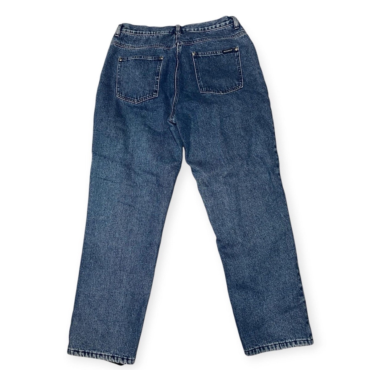 Woolrich Fleece Lined Jeans Women 12 Outdoor Workwear Denim Cabin Core Cozy Mom View 2