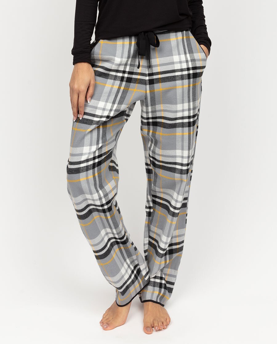 Pyjama Bottoms Grey Checked Pyjamas Cyberjammies Parker Womens