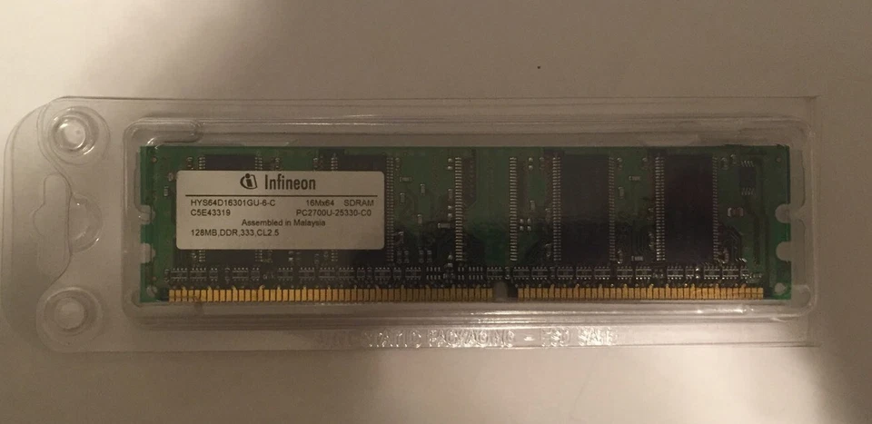 HYS64V16220GU-8-C INFINEON 16MX64 128MB 100MHZ SDRAM PC2700 RAM MEMORY - Image 2 of 2