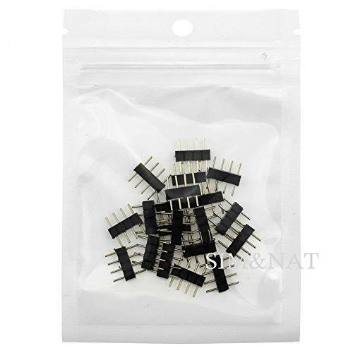 SIM&NAT 20 PCS 4 Pin Male Connector Connecter for 3528 5050 SMD RGB Led Strip - Image 3 of 4