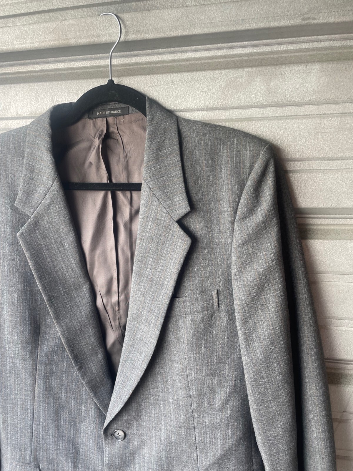 Giacca sportiva blazer gessato grigio vintage Yves Saint Laurent YSL France taglia 42