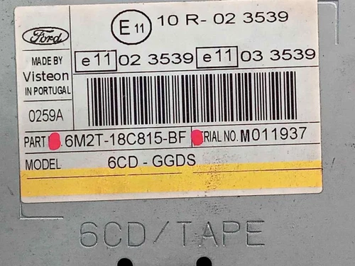 6M2T18C815BF Sistema Audio/Radio Cd para FORD S-MAX (CA1) Trend 2006 520770 - Imagen 4 de 9
