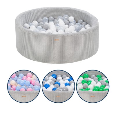Bällebad Bällepool Bällebecken Spielbecken Kordsamt-Bezug 200 Bälle rund  90 cm