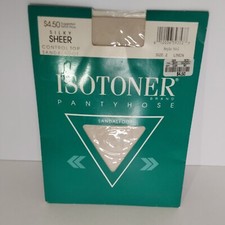 Isotoner Pantyhose, Size 2, Style 504, Color Linen, Control Top, Sandalfoot