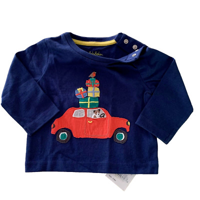 Mini Boden Cute-Winter ''COTTON APPLIQUE''  Shirt.  3-6 Months.  Great Gift Idea!