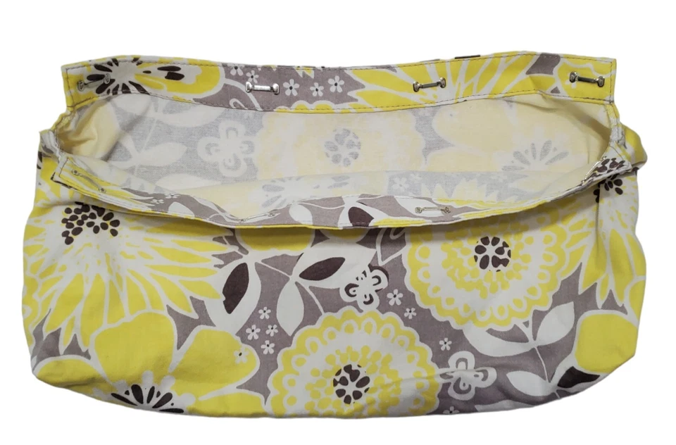 Thirty One Floral Cartera Falda Cubierta Impresionante Flor Amarillo Gris Boho Flores Foto 2 de 4
