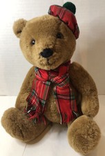 R. Dakin Co. 1984 Vintage Plush Christmas Teddy Bear 16 Inch Tartan Theme
