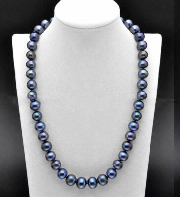 Natural 8-9mm South Sea Tahitian Peacock Black Pearl Necklace 14-36 Inch 14K