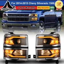 Sequential Projector Headlights For 2014-2015 Chevy Silverado LED DRL Light Bar 