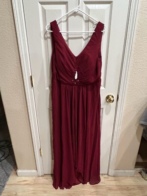 women's maroon bridesmaid dresses African Burgundy Bridesmaid Dresses One Shoulder Mermaid Long Party Dress US18W / Same as Picture