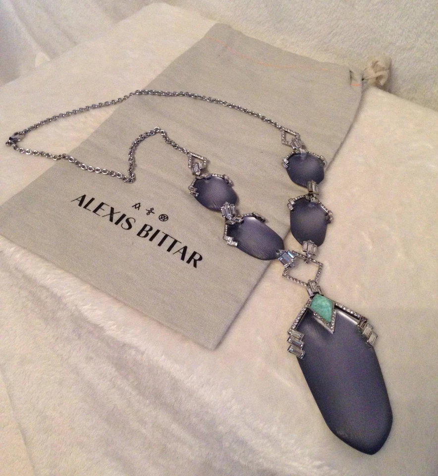 Collar Alexis Bittar Púrpura Lucite COLECCIÓN LARGA CUBISTA Foto 3 de 4