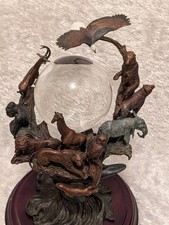 Franklin Mint Guardians Of The World Bronze Crafted Crystal Ball Statue