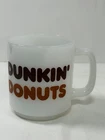 1970s Vintage Dunkin' Donuts Mug Glasbake Milk Glass Coffee Cup Tea