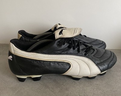 Puma King Exec UK Größe 10 Herren FG Fußballschuhe klassisch schwarz & weiß 