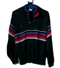 Adidas Originals Vintage Half Zip Pullover Jacket Black Retro Sweater Trefoil  