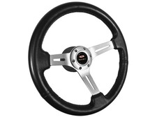 1955-1957 Chevy Bel Air Nomad 14 Black Leather Steering Wheel Kit